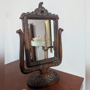 Vintage Wooden Vanity Mirror